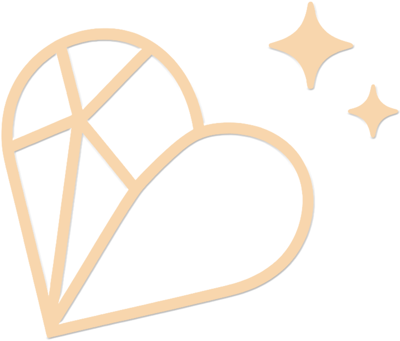 logo marki MiLeKo - serce z geometrycznymi kształtami